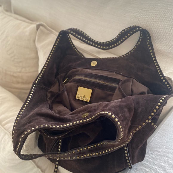 Studded Brown Suede Women's Bag - Picture 6 of 6